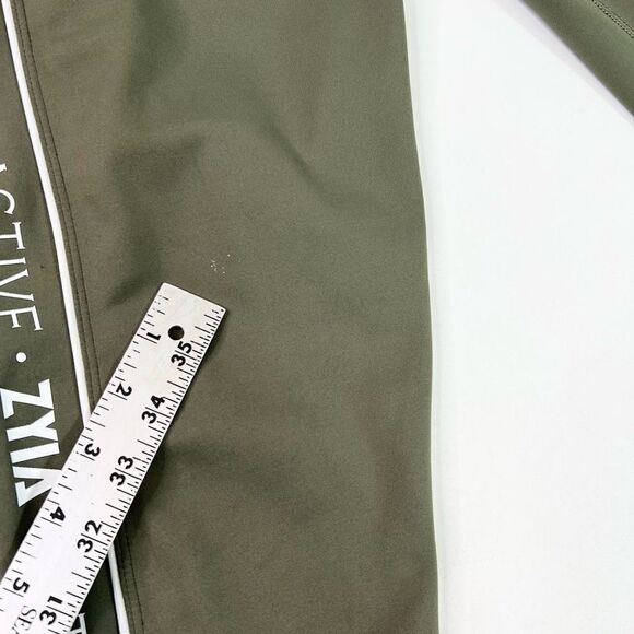 Zyia Active Leggings Womens 20 Khaki Green Logo Stripe Light 'N Tight High Rise - Picture 3 of 12